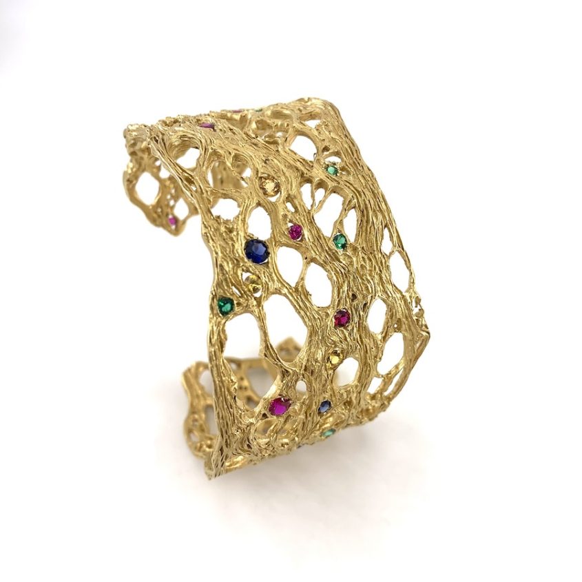 bracciale rigido riti e reti pietredorato_9694